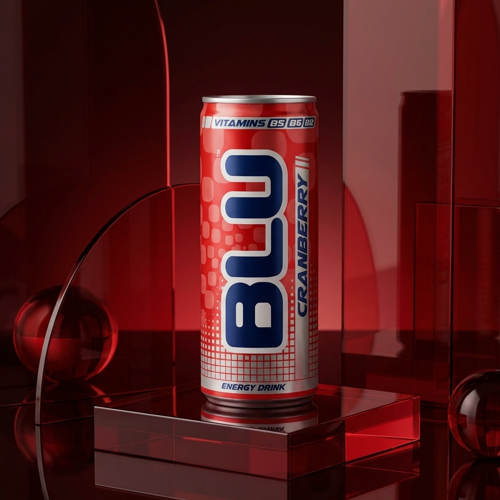 BLU Cranberry Energy Drink – 12 Pack, 8.4 fl oz (250 mL) Slim Cans