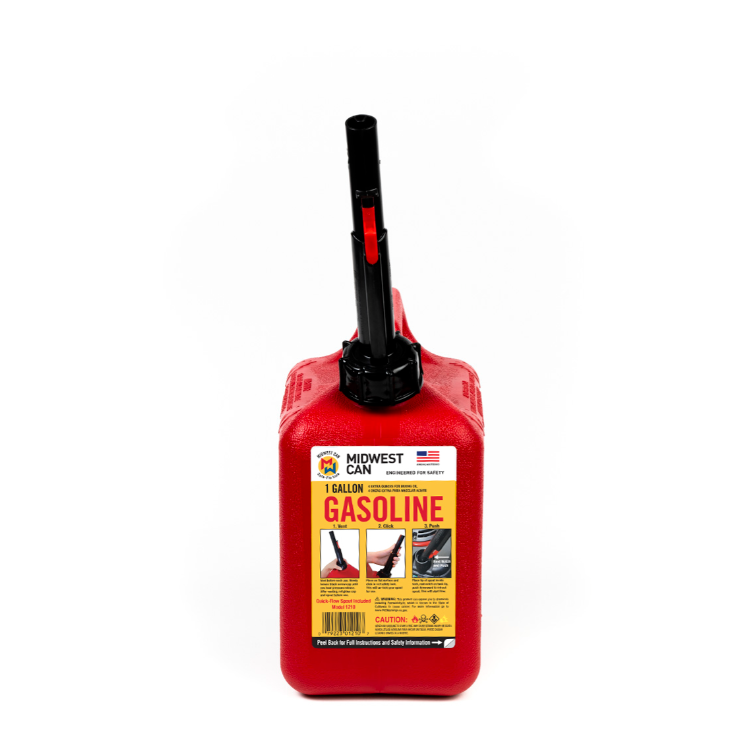 Midwest Can Auto Shut-off Gasoline Can - 1, 2, and 5 Gallon Sizes