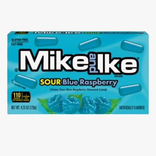 Mike and Ike Sour Blue Raspberry – 10 Flavors – 5oz (12 Pack)