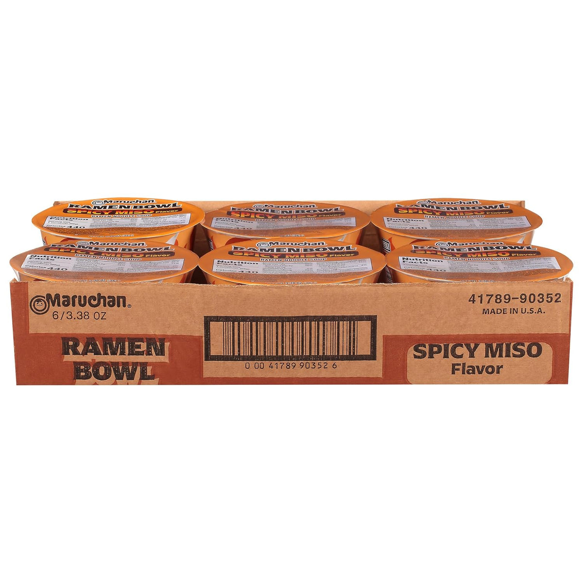 Maruchan Ramen Bowl – Spicy Miso Flavor (3.1 oz, 6-Pack)