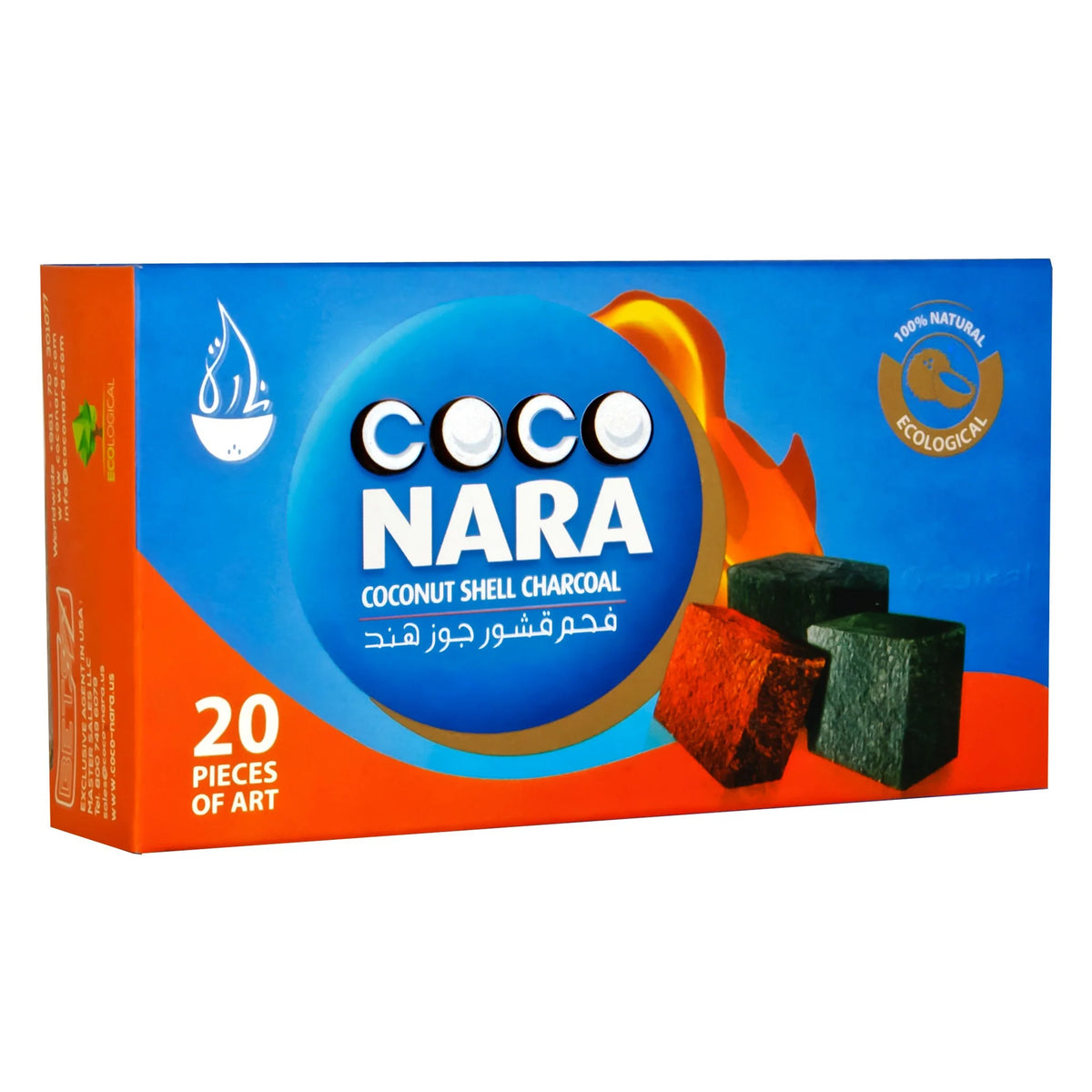 CocoNara – 100% Natural Coconut Shell Charcoal | 20 Pieces