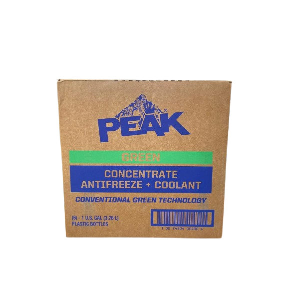 PEAK® Green Antifreeze + Coolant Box Packaging (Side View)