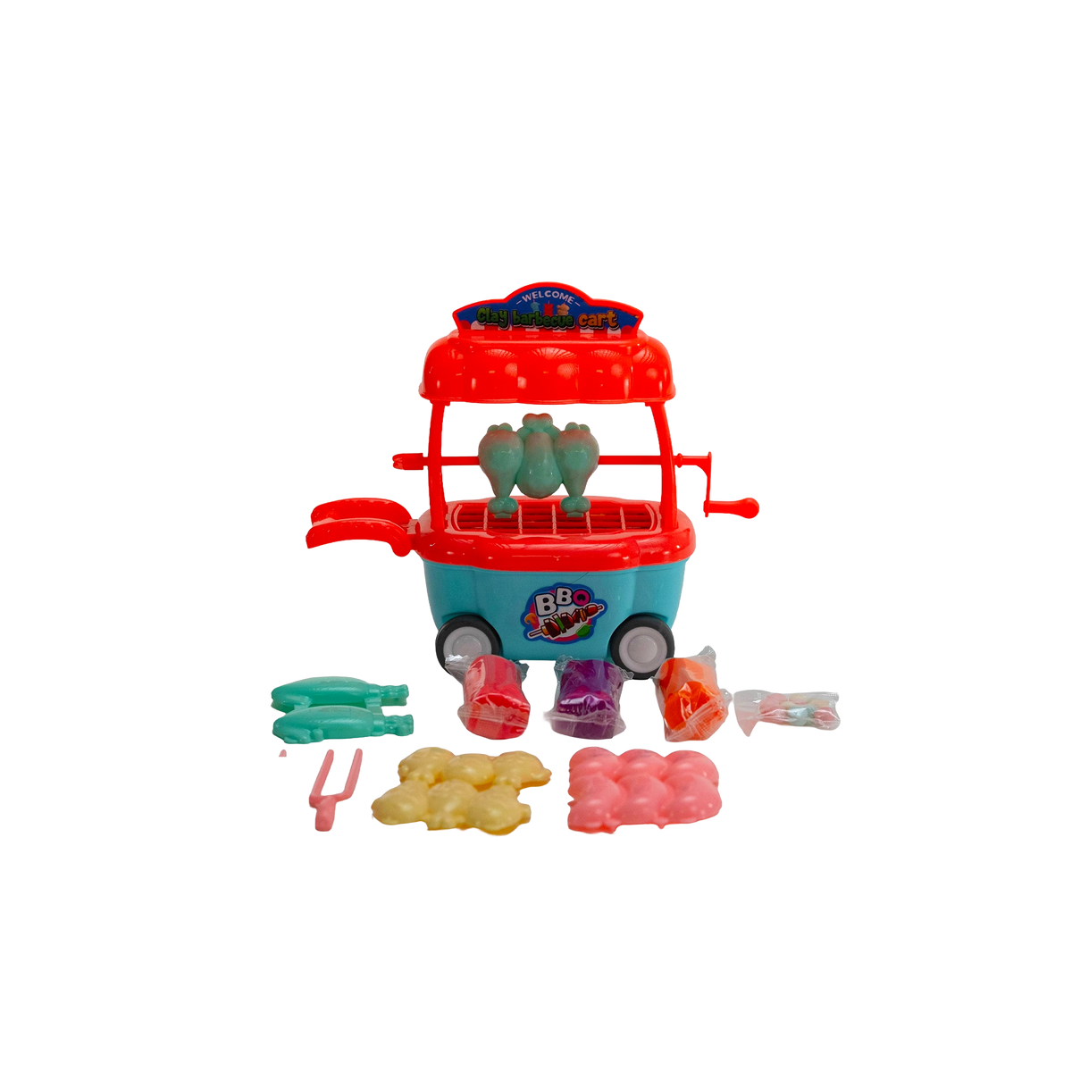 KidsBoom™ Clay Barbecue Cart-6pcs (3g Each) |Grill + Play = Creative Fun