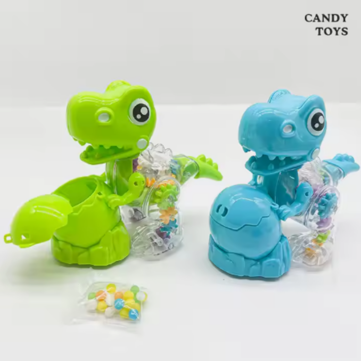 Light-Up Dinosaur Toy Set with Flashing Action and Candy Surprise