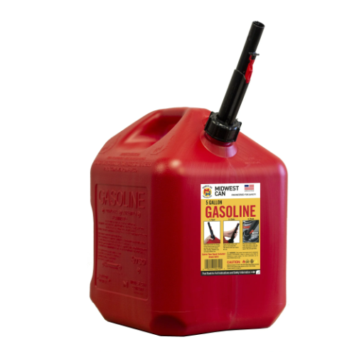 Midwest Can Auto Shut-off Gasoline Can - 1, 2, and 5 Gallon Sizes