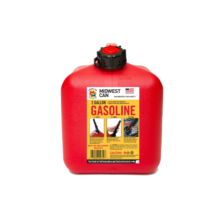 Midwest Can Auto Shut-off Gasoline Can - 1, 2, and 5 Gallon Sizes