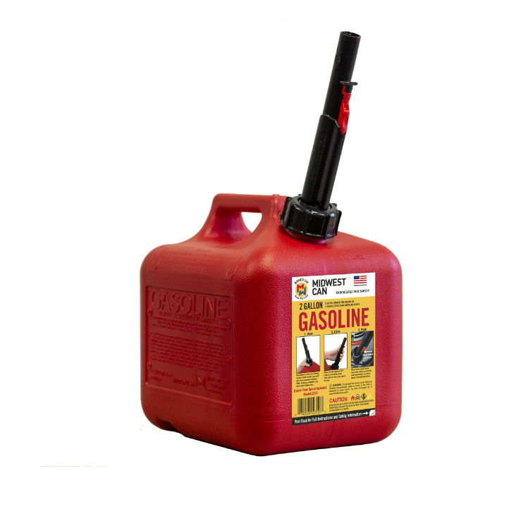 Midwest Can Auto Shut-off Gasoline Can - 1, 2, and 5 Gallon Sizes