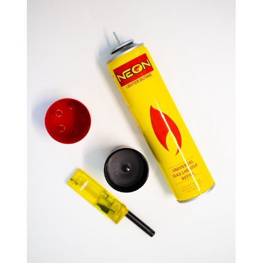 Neon Universal Butane Gas Lighter Refill - 12 Pack, Ultra Refined (Yellow)