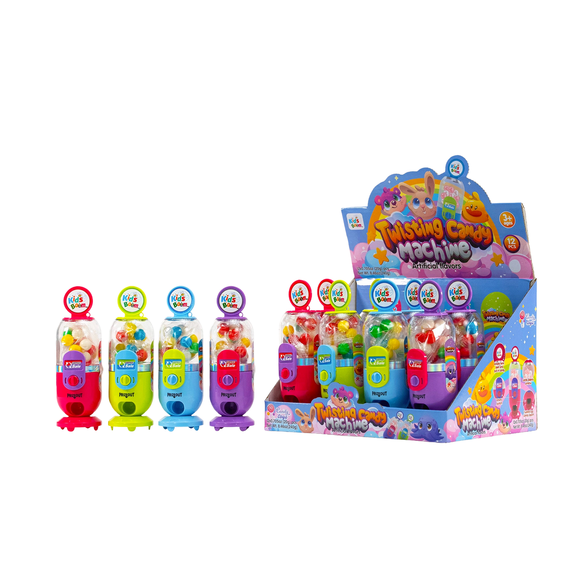 KidsBoom™ Twisting Candy - 12PCS ( 20g Each ) | Twist, Taste, and Enjoy Fun