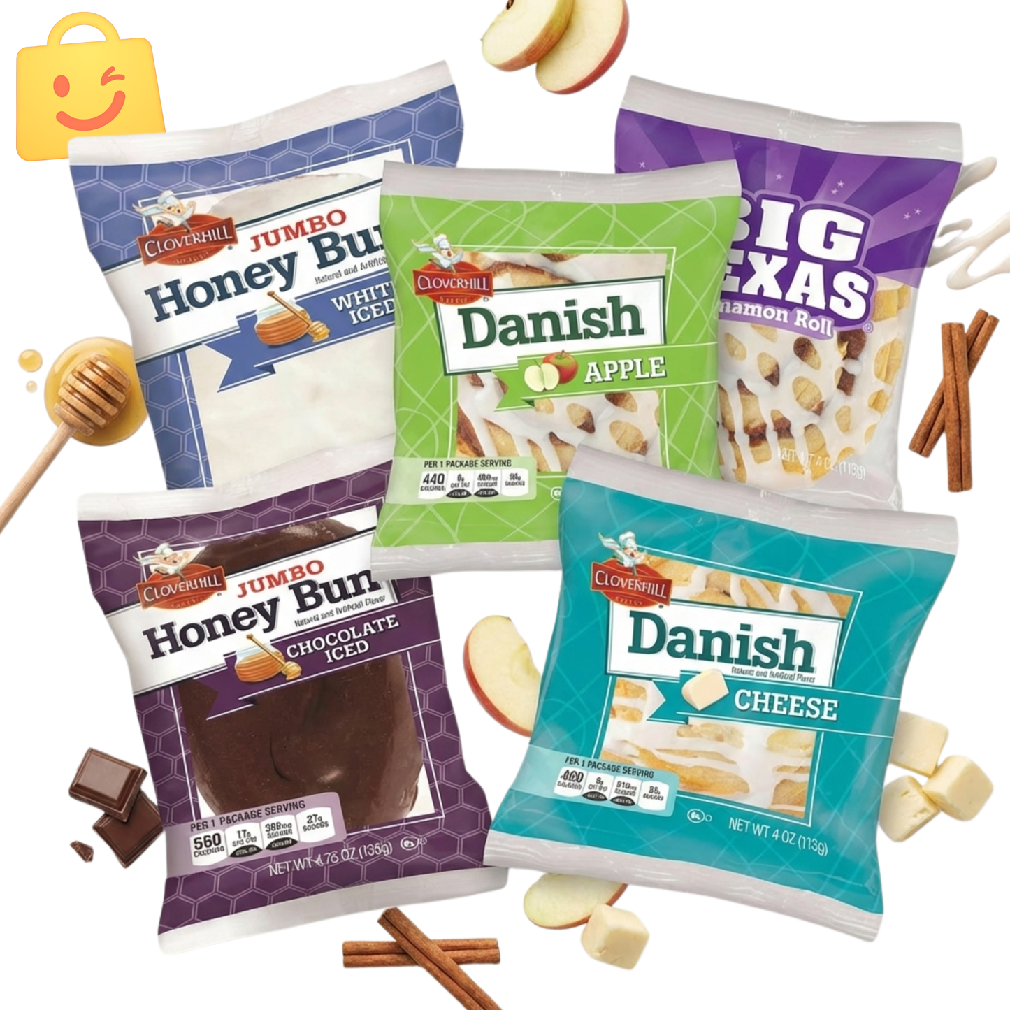 Cloverhill Jumbo Honey Bun Chocolate Iced