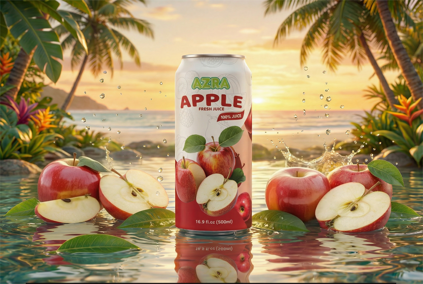AZRA Apple Juice 12 Pack – 100% Juice – 500ml Cans – Imported from Vietnam