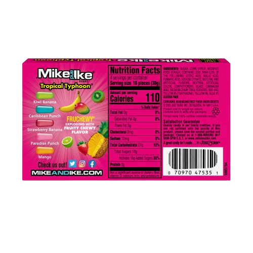 Mike and Ike Tropical Typhoon, 4.25oz - Pack of 12