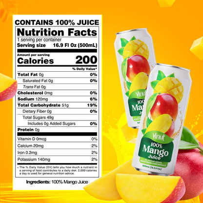 Vinut 100% Mango Juice – Pack of 12 Cans (11.15 fl oz)