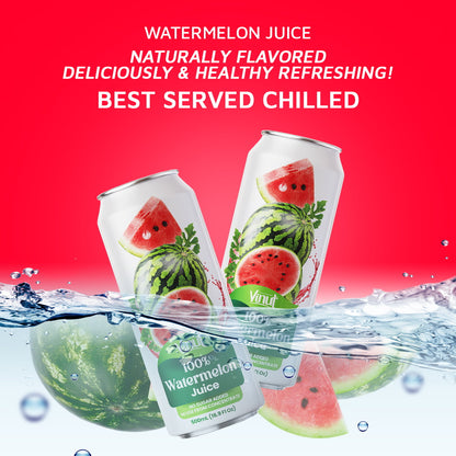 Vinut 100% Watermelon Juice – Pack of 12 Cans (11.15 fl oz)