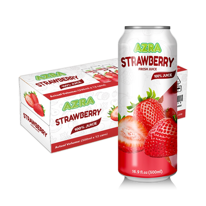 AZRA Strawberry Juice 12 Pack 500ml Cans Imported from Vietnam