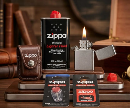 Zippo Lighter Fluid (1) 12.OZ. Fuel (1) Flint and (1) Wick Set