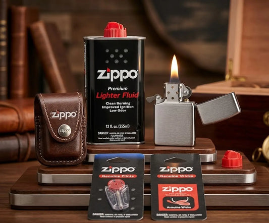 Zippo Lighter Fluid (1) 12.OZ. Fuel (1) Flint and (1) Wick Set