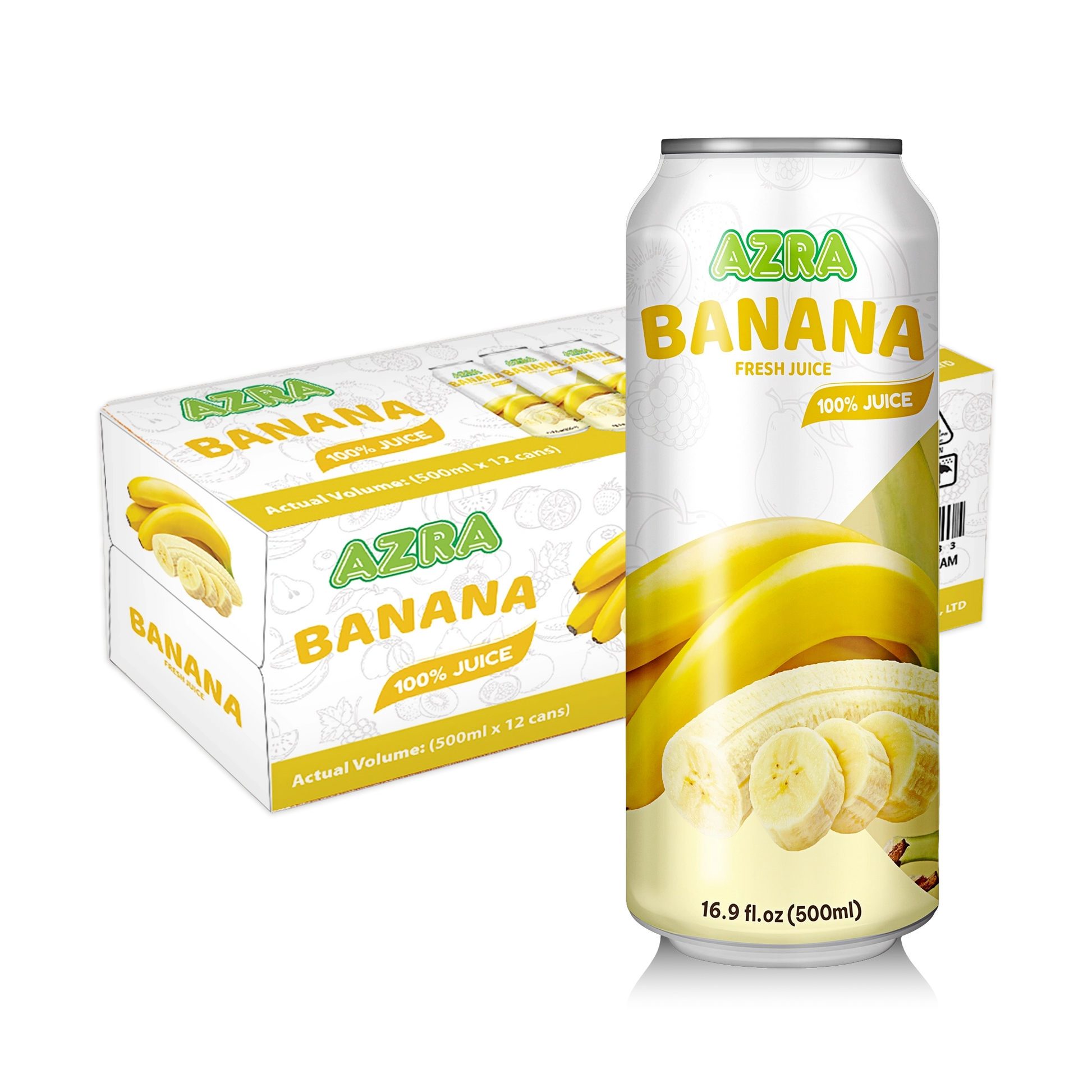 AZRA Banana Juice 12 Pack 500ml cans

