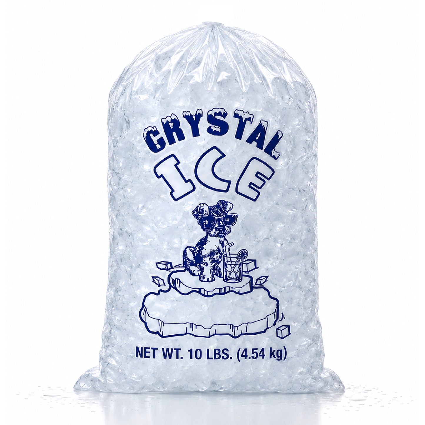 10 lbs Crystal Drawstring Ice Bags - 100 Count per Case