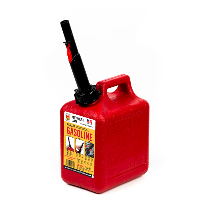 Midwest Can Auto Shut-off Gasoline Can -  1, 2, and 5 Gallon Sizes