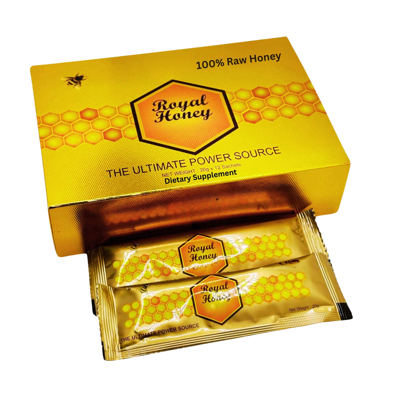 Royal Honey VIP - 12 Sachets (20g Each) | Premium Energy & Performance Boost