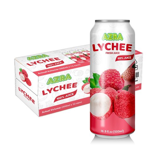 AZRA Lychee Juice 12 Pack 500ml Cans Imported from Vietnam