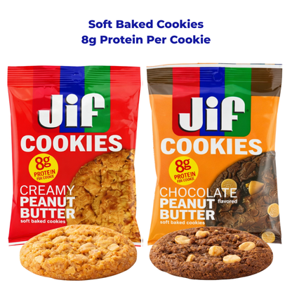 Jif Cookies Variety Pack – Creamy Peanut Butter & Chocolate Peanut Butter Flavored Soft Baked Cookies, 12 Individually Wrapped Cookies