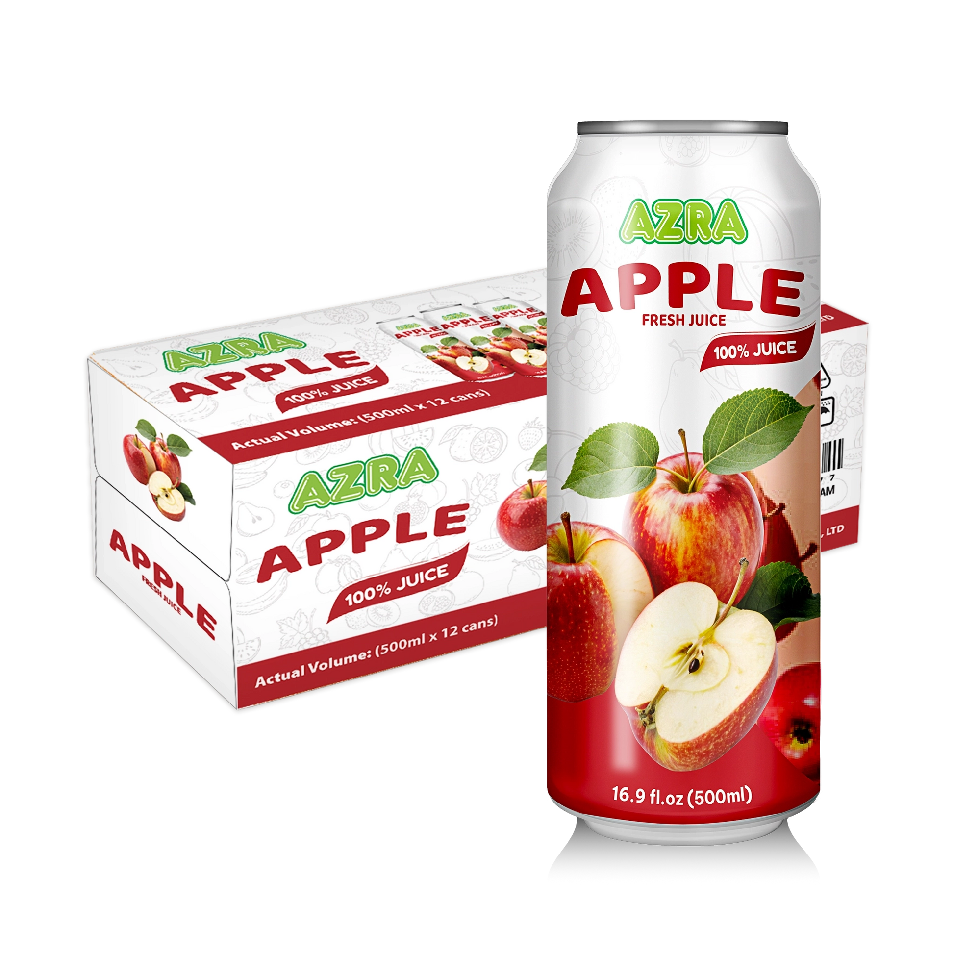 AZRA Apple Juice 12 Pack 500ml Cans Imported from Vietnam