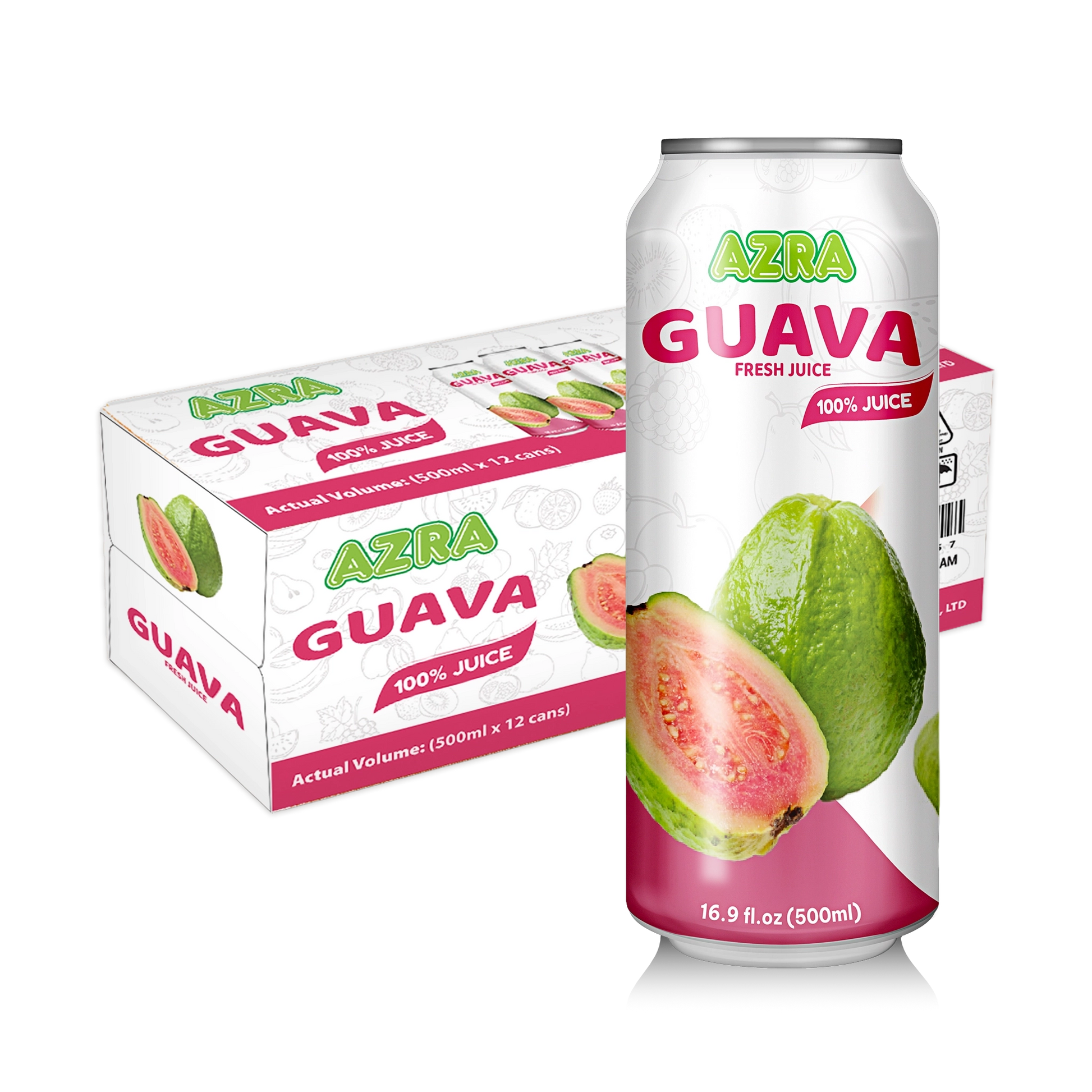AZRA Guava Juice 12 Pack 500ml Cans Imported from Vietnam