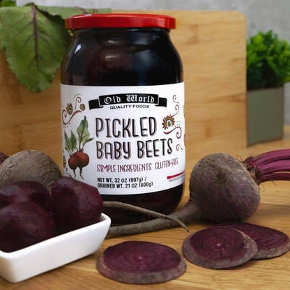 Pickled Baby Beets – 32 oz Glass Jars (3-Pack) | Old World Style