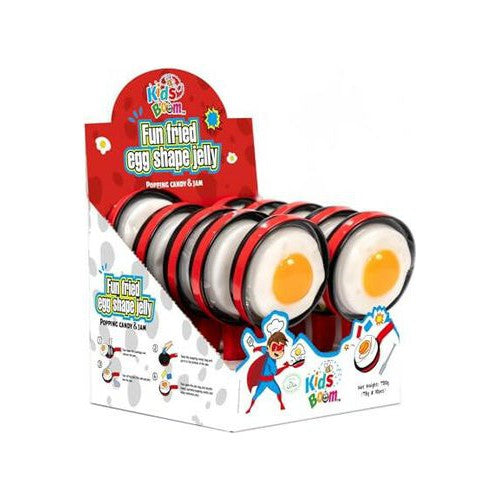 Kids Boom Fun Fried Egg Shape Jelly with Popping Candy & Jam - 10pcs