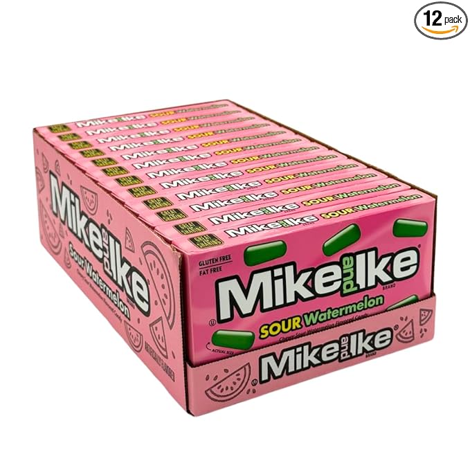 Mike and Ike Sour Watermelon - 12 Pack – 4.25 oz Boxes