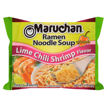 Maruchan Ramen Noodles Soup – Lime Chili Shrimp Flavor (3 oz, 24-Pack)