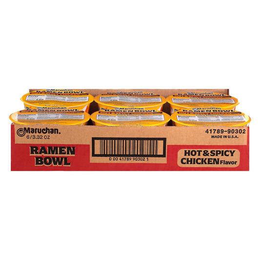 Maruchan Instant Bowl – Hot & Spicy Chicken Flavor (3.1 oz, 6-Pack)