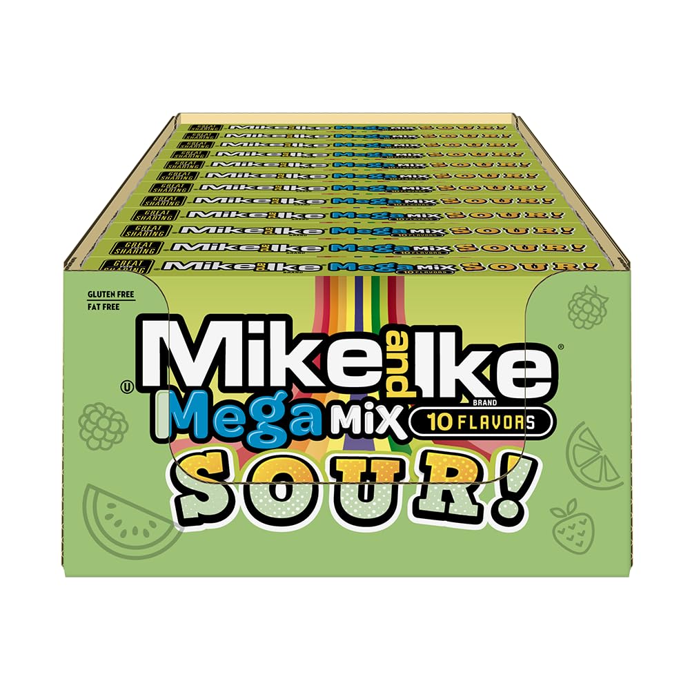Mike and Ike Mega Mix Sour – 10 Flavors – 5oz (12 Pack)