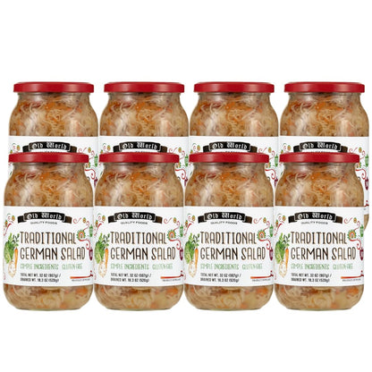 German Salad – 32 oz Glass Jars (8-Pack Case) | Traditional Old World Style Bulk
