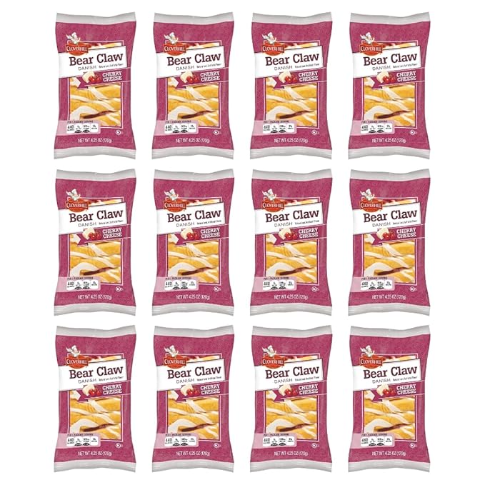 Bear Claw Cherry Cheese Danish – 12 Pack of 4.25 oz