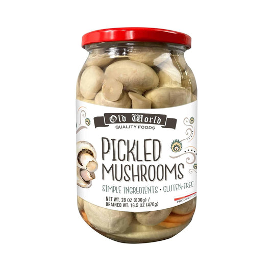 Pickled Mushrooms – 32 oz Glass Jar | Traditional Old World Style