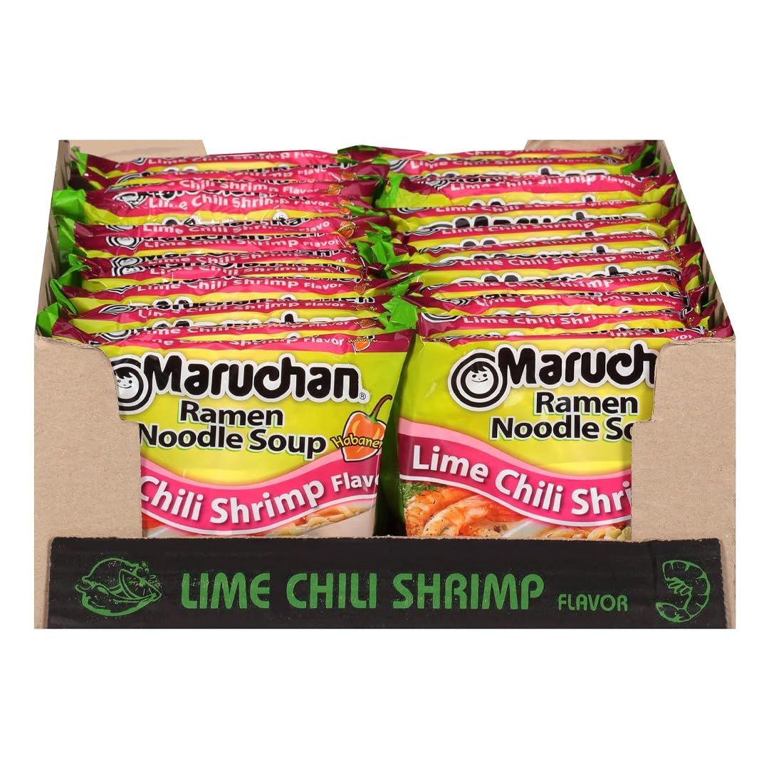Maruchan Ramen Noodles Soup – Lime Chili Shrimp Flavor (3 oz, 24-Pack)