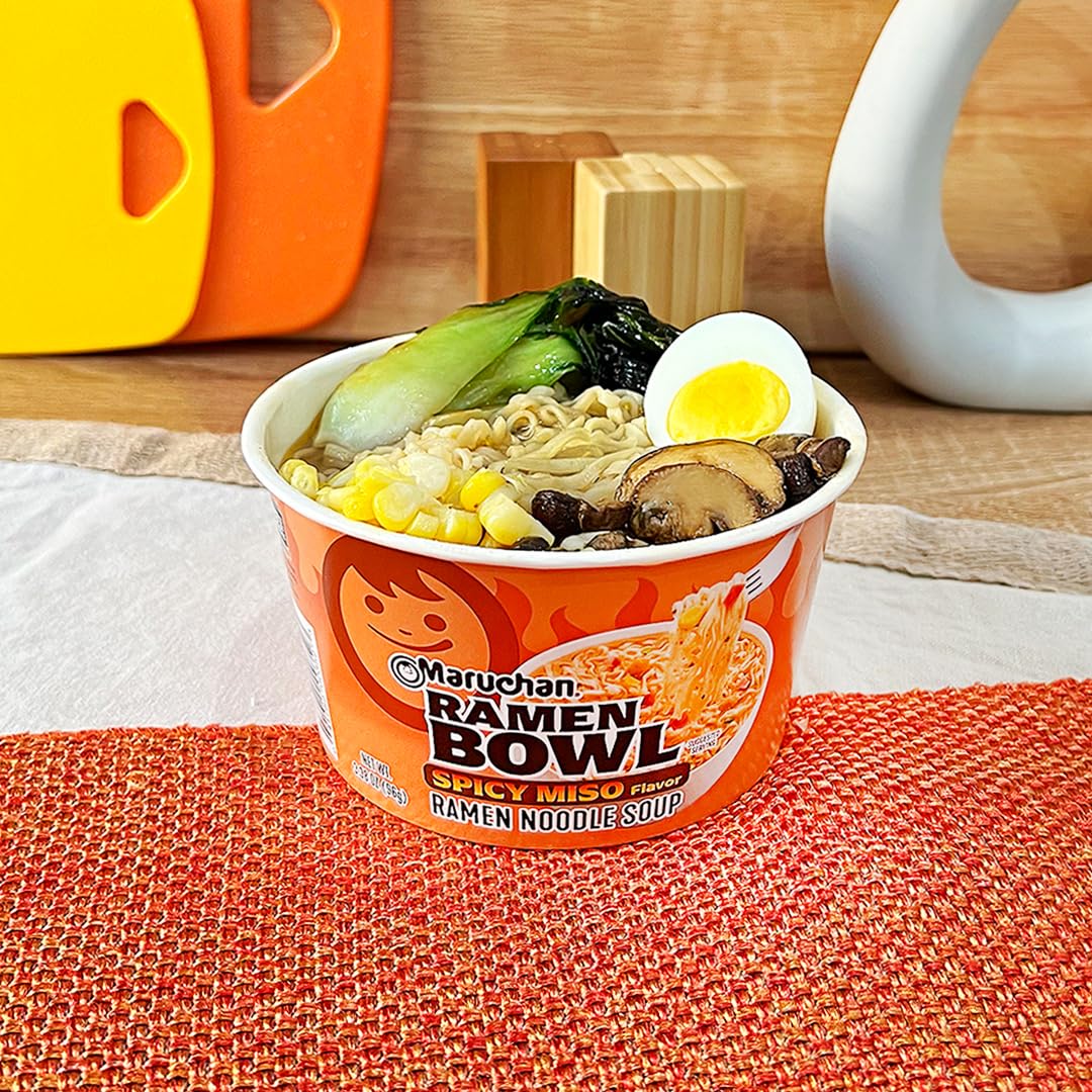 Maruchan Ramen Bowl – Spicy Miso Flavor (3.1 oz, 6-Pack)