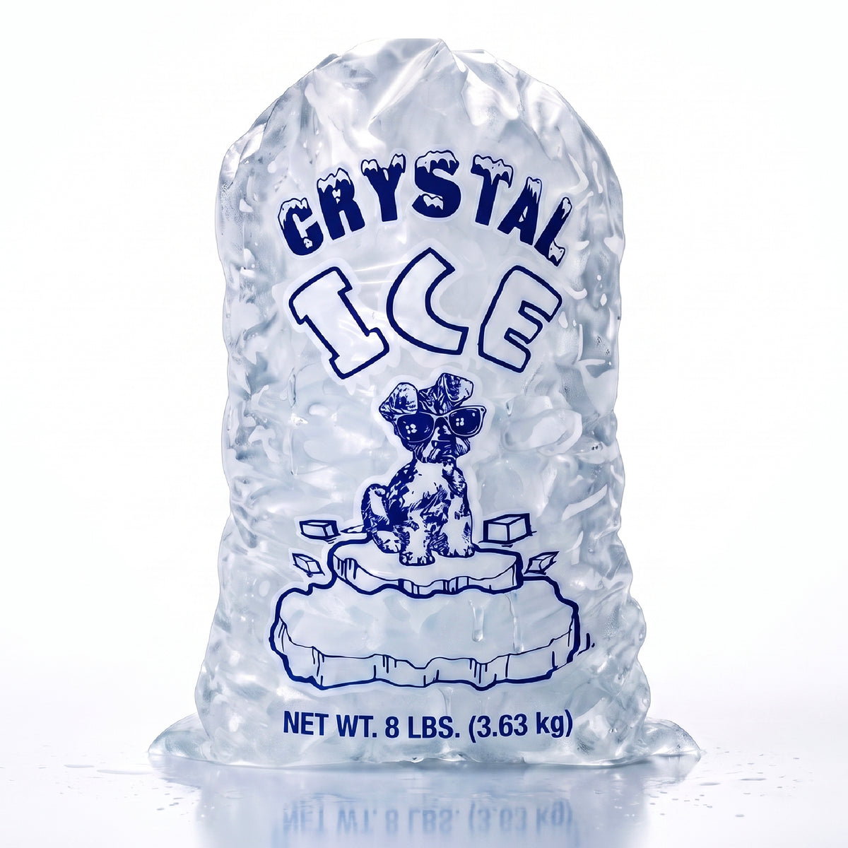 8 lbs Crystal Drawstring Ice Bags - 100 Count per Case