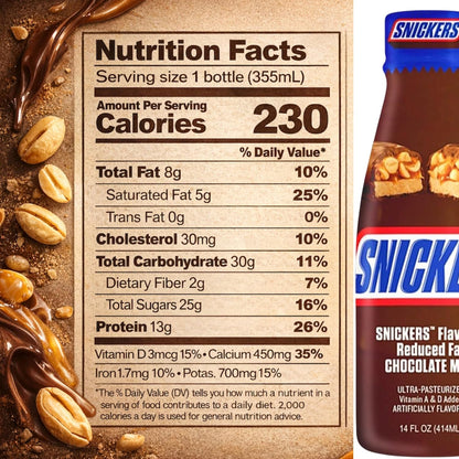 Chocolate Milk Variety Pack – 6 Bottles, 14 fl oz Each, Snickers, Twix & Milky Way Flavor Inspired Chocolate Milk Drinks, By INIM Store
