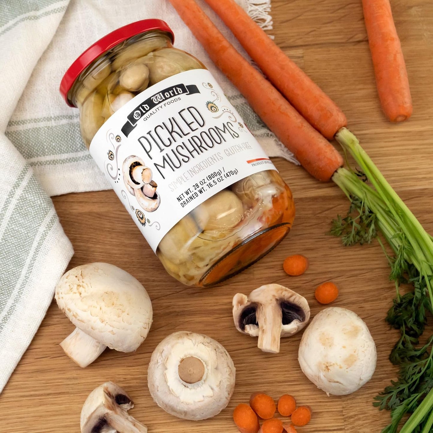Old World Pickled Vegetables – Mixed 3 Jar Bundle (Beets, German Salad, Mushrooms) | 32 oz Glass Jars