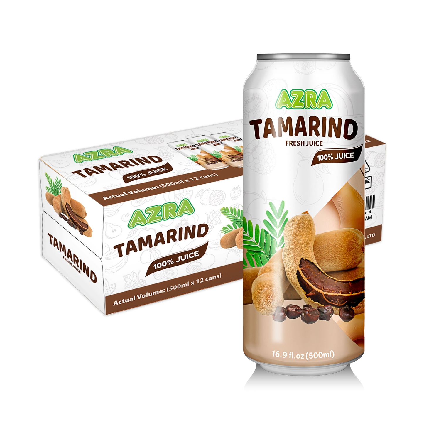 AZRA Tamarind Juice 12 Pack 500ml Cans Imported from Vietnam