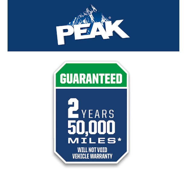 Protection chart for PEAK® Antifreeze.
