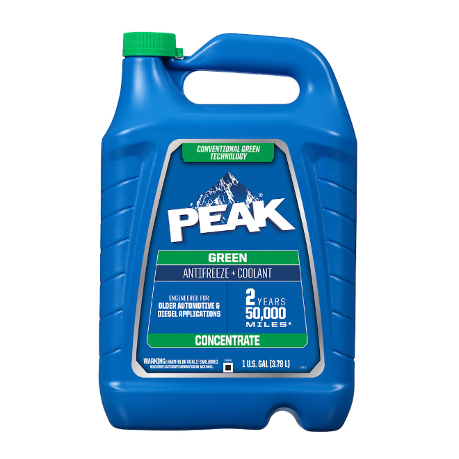 PEAK® Conventional Concentrate Antifreeze + Coolant - Green, 1 Gallon (3.78L) - Bulk Pack of 6 Gallons