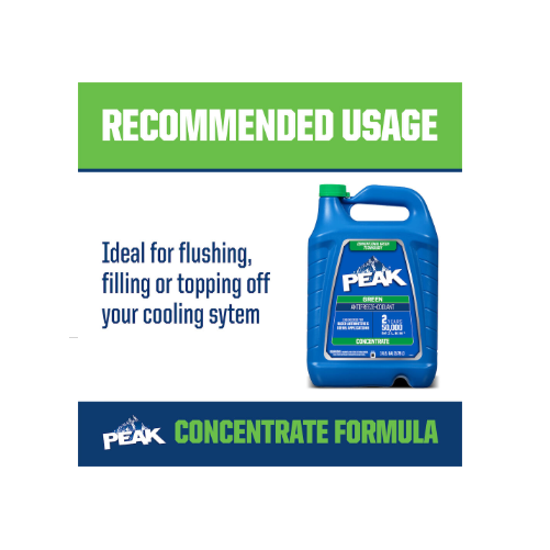 PEAK® Conventional Concentrate Antifreeze + Coolant - Green, 1 Gallon (3.78L) - Bulk Pack of 6 Gallons