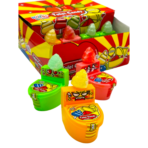 Assorted fruity flavors of sour powder and lollipops
