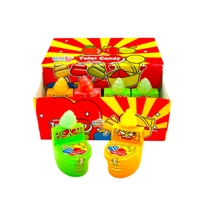Assorted fruity flavors of sour powder and lollipops
