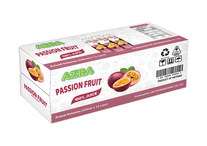 AZRA Passion Fruit Juice – 12 Pack (500ml Cans)  100% Tropical Juice – Imported from Vietnam